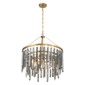 Estella 24" Seven Light Chandelier, Modern Gold