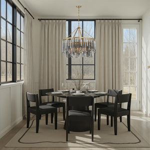 Estella 32" Nine Light Chandelier, Modern Gold
