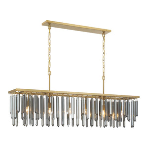 Estella 52" Six Light Chandelier, Modern Gold