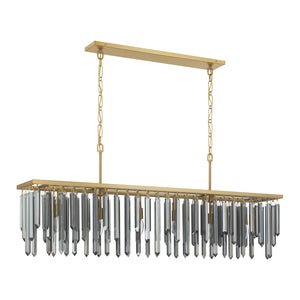 Estella 52" Six Light Chandelier, Modern Gold
