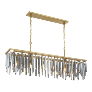 Estella 52" Six Light Chandelier, Modern Gold