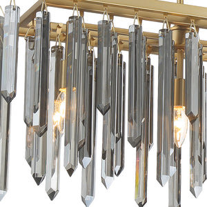 Estella 52" Six Light Chandelier, Modern Gold