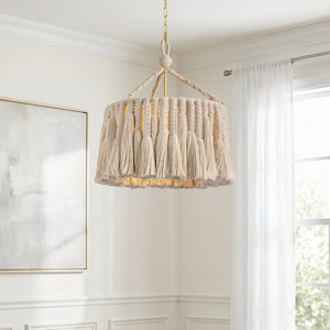 Fenaine 24" One Light Chandelier, Aged Brass