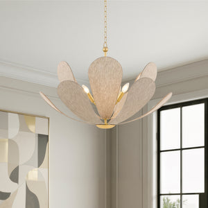 Eldyn 29" Six Lights Chandelier, Aged Brass