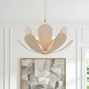 Eldyn 29" Six Lights Chandelier, Aged Brass