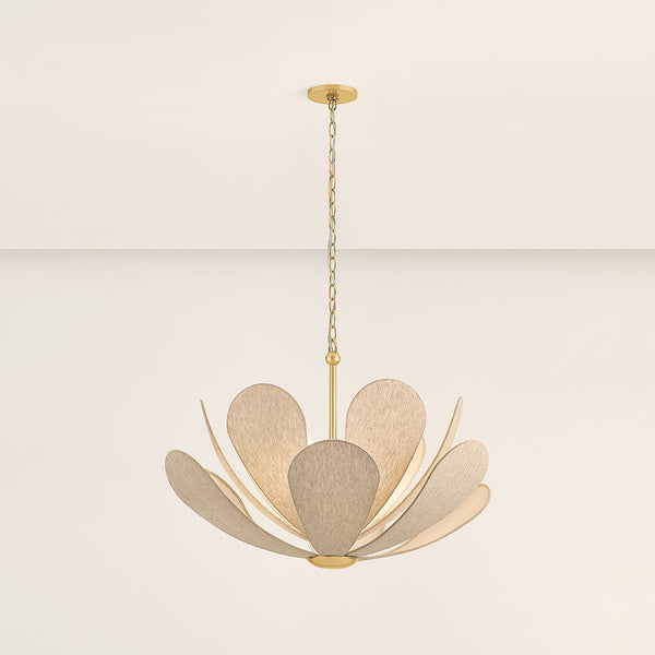 Eldyn 29" Six Lights Chandelier, Aged Brass