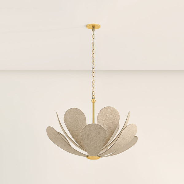 Eldyn 29" Six Lights Chandelier, Aged Brass