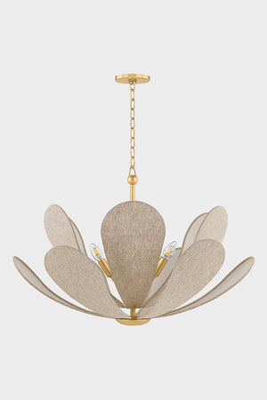 Eldyn 29" Six Lights Chandelier, Aged Brass