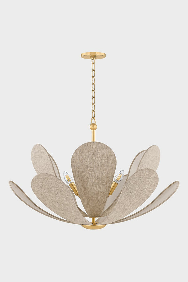 Eldyn 29" Six Lights Chandelier, Aged Brass