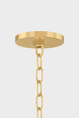 Eldyn 29" Six Lights Chandelier, Aged Brass