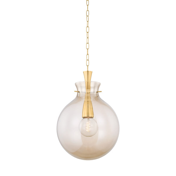 Maryn 16" One Light Pendant, Aged Brass