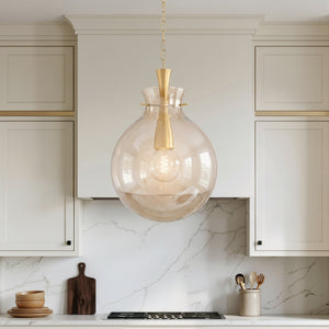 Maryn 16" One Light Pendant, Aged Brass