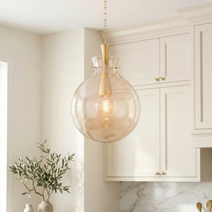 Maryn 16" One Light Pendant, Aged Brass