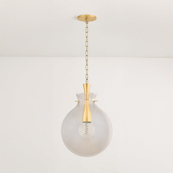 Maryn 16" One Light Pendant, Aged Brass