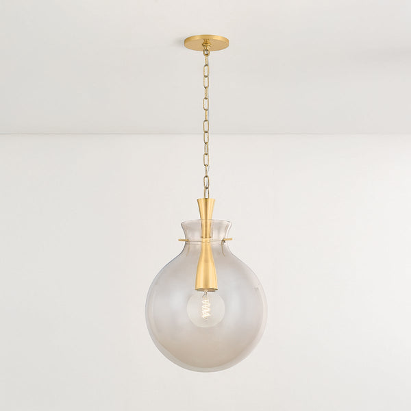 Maryn 16" One Light Pendant, Aged Brass