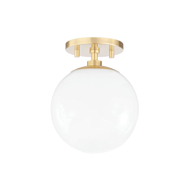 Fenorae 7" One Light Semi Flush, Aged Brass