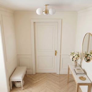 Fenorae 18" Three Lights Semi Flush, Aged Brass