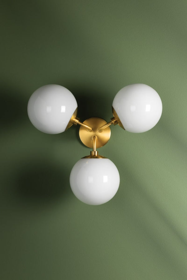Fenorae 18" Three Lights Semi Flush, Aged Brass