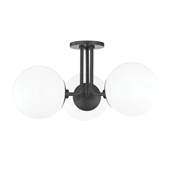 Fenorae 18" Three Lights Semi Flush, Old Bronze