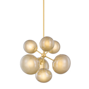Valiel 28" Seven Lights Chandelier, Aged Brass