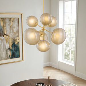 Valiel 28" Seven Lights Chandelier, Aged Brass
