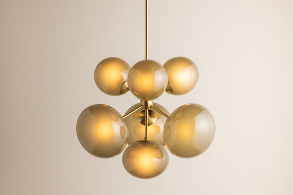 Valiel 28" Seven Lights Chandelier, Aged Brass