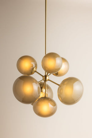 Valiel 28" Seven Lights Chandelier, Aged Brass