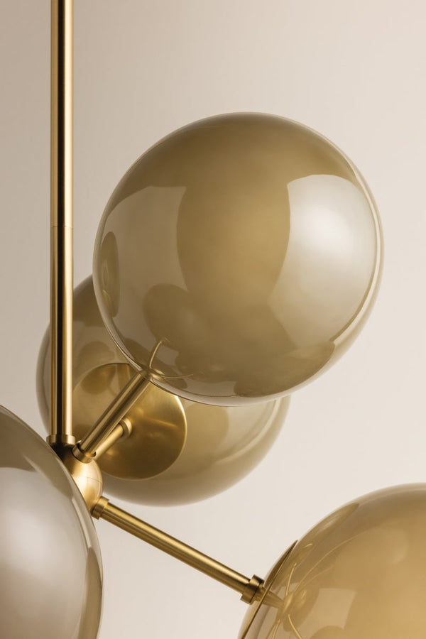 Valiel 28" Seven Lights Chandelier, Aged Brass