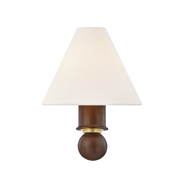 Rynellea 8" One Light Wall Sconce, Aged Brass