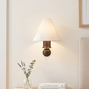Rynellea 8" One Light Wall Sconce, Aged Brass