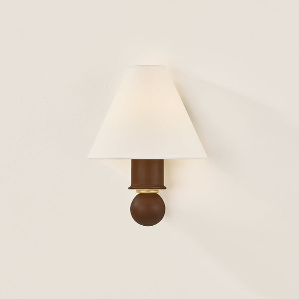 Rynellea 8" One Light Wall Sconce, Aged Brass