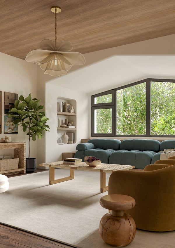 Amaris 34" One Light Chandelier, Aged Brass