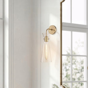 Fenani 5" One Light Wall Sconce, Aged Brass