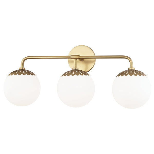 Fenis 23" Three Lights Bath and Vanity, Aged Brass