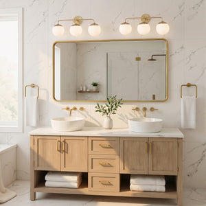 Fenis 23" Three Lights Bath and Vanity, Aged Brass