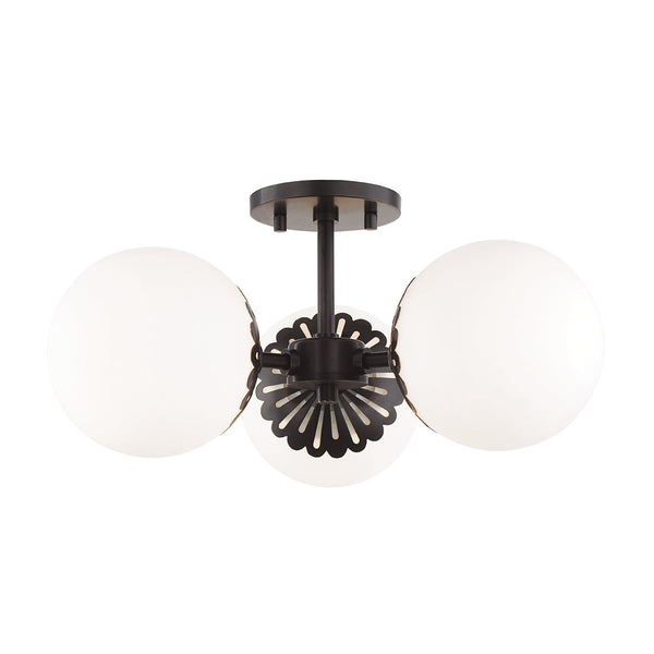 Fenis 16" Three Lights Semi Flush, Old Bronze