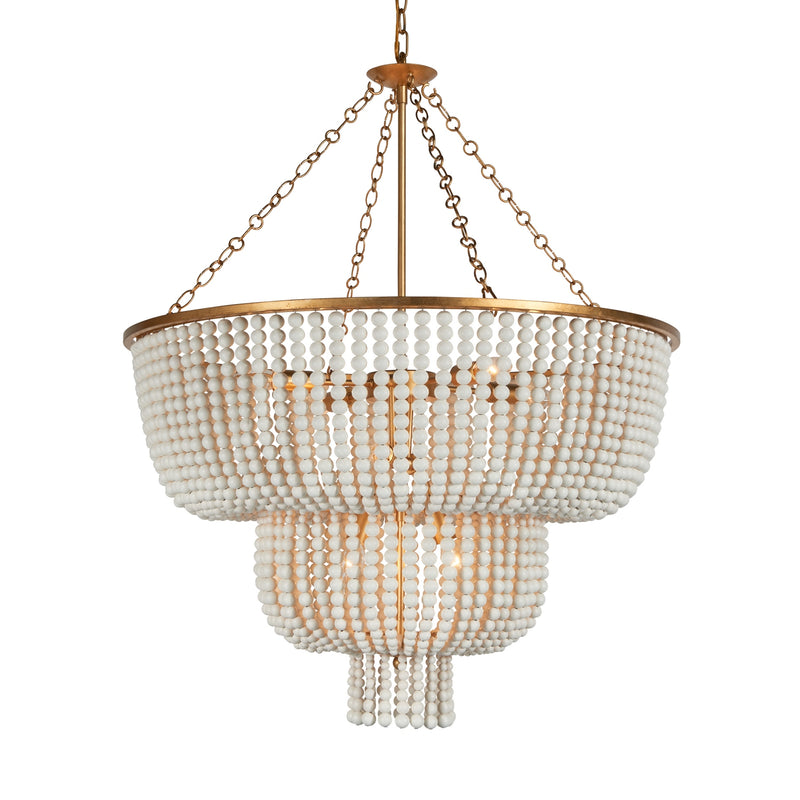 Reson 31" Eight Lights Two-Tier Chandelier, Gold Leaf