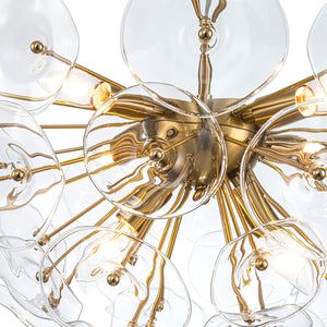Ravyn 24" Six Light Chandelier, Warm Brass