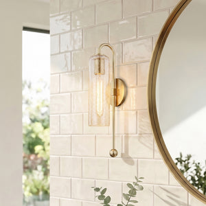 Avenael 5" One Light Wall Sconce, Aged Brass