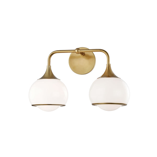 Noraine 17" Two Light Bath and Vanity, Aged Brass
