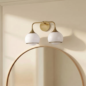 Noraine 17" Two Light Bath and Vanity, Aged Brass
