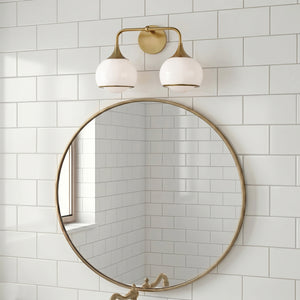 Noraine 17" Two Light Bath and Vanity, Aged Brass