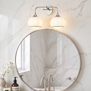 Noraine 17" Two Light Bath and Vanity, Polished Nickel