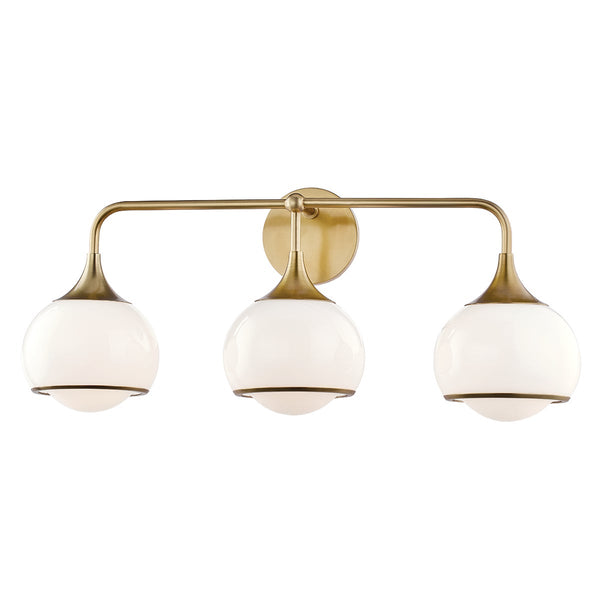 Noraine 27" Three Lights Bath and Vanity, Aged Brass