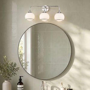 Noraine 27" Three Lights Bath and Vanity, Polished Nickel