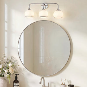 Noraine 27" Three Lights Bath and Vanity, Polished Nickel