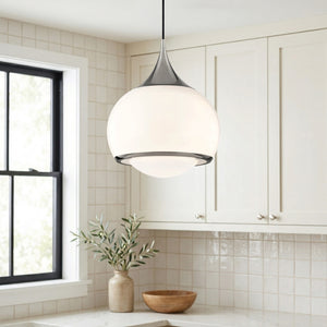 Noraine 14" One Light Pendant, Polished Nickel
