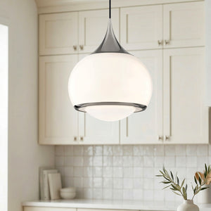 Noraine 14" One Light Pendant, Polished Nickel