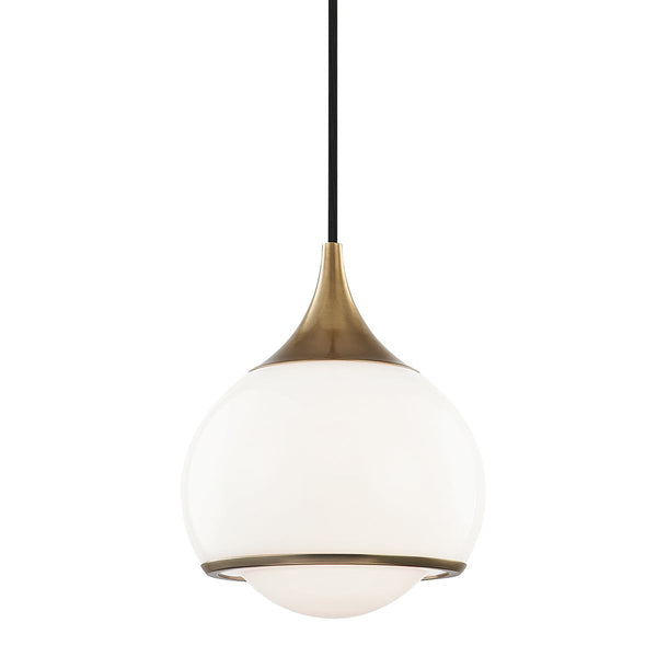 Noraine 7" One Light Pendant, Aged Brass