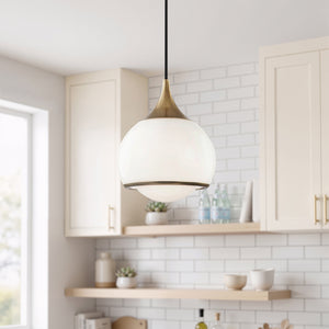 Noraine 7" One Light Pendant, Aged Brass